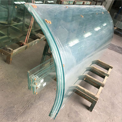 Tòa nhà kính cong tùy chỉnh Nhà kính kính cong Ban công hàng rào màu xanh đậm / xanh nhạt kính an toàn cong 3mm-19mm