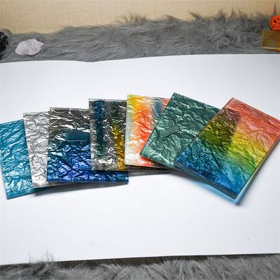 Kính trang trí màu Phẳng và cong Hình nghệ thuật trang trí Kính an toàn Tempered Kính nóng chảy màu sắc Kính nóng chảy cho tường rèm / balustrades
