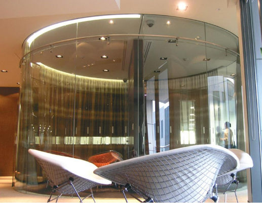 12.76mm Hạch cứng Laminated cong kính cố định và trượt bảng Office ngăn ngăn