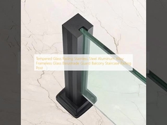 Lan can kính cường lực bằng thép không gỉ Hợp kim nhôm Lan can kính không khung Bảo vệ lan can ban công Cột lan can cầu thang