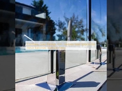 Lan can kính không khung với trụ thép không gỉ cho hàng rào, ban công, cầu thang, sân